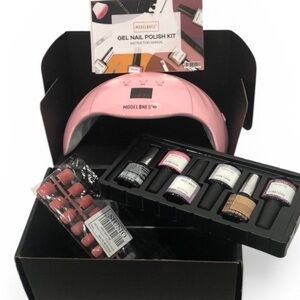Modelones Pink Gel Nail Polish Kit with LED Lamp